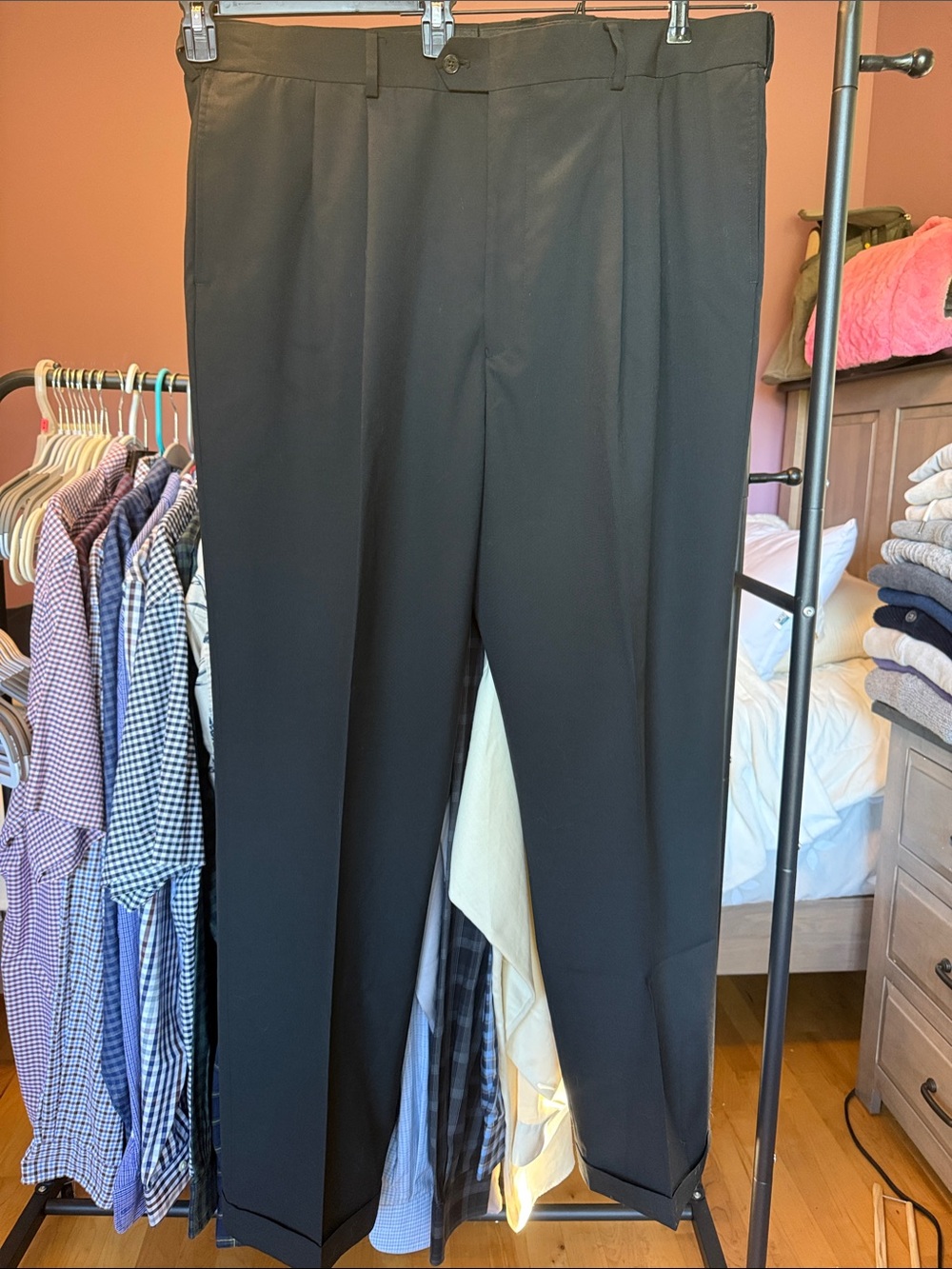 Geoffrey Beene Black Men's Dress Pants - Classic Straight Leg